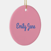 シンプル可愛いブルーとピンクパーソナライズされた色 セラミックオーナメント (右)