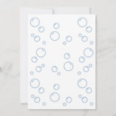 シンプル可愛いブルーホエールバブル誕生日 招待状 (裏面)