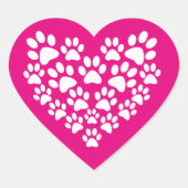 シンプル可愛いホワイトブライトピンクポープリントハート ハートシール (正面)