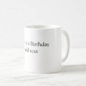 シンプル可愛いミニマルベビーキッズQR誕生日を追加 コーヒーマグカップ (正面右)