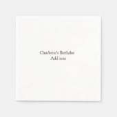 シンプル可愛いミニマルベビーキッズQR誕生日を追加 スタンダードカクテルナプキン (正面)