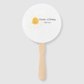 シンプル可愛いミニマルベビーキッズQR誕生日を追加 ハンドファン (正面)