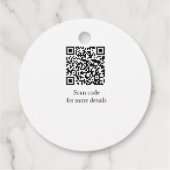 シンプル可愛いミニマルベビーキッズQR誕生日を追加 フェイバータグ (裏面)