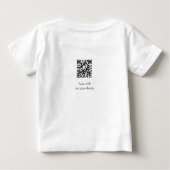 シンプル可愛いミニマルベビーキッズQR誕生日を追加 ベビーTシャツ (裏面)