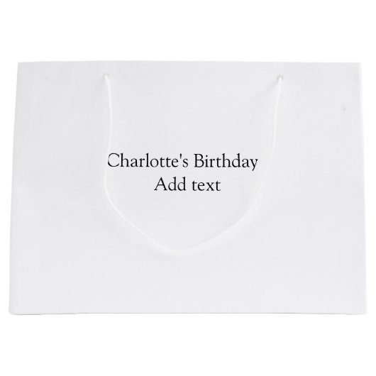 シンプル可愛いミニマルベビーキッズQR誕生日を追加 ラージペーパーバッグ (正面)