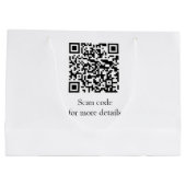 シンプル可愛いミニマルベビーキッズQR誕生日を追加 ラージペーパーバッグ (裏面)