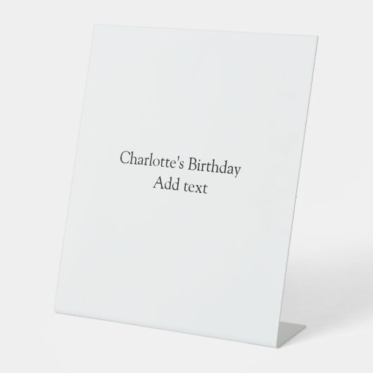 シンプル可愛いミニマルベビーキッズQR誕生日を追加 台座サイン (正面)