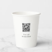シンプル可愛いミニマルベビーキッズQR誕生日を追加 紙コップ (裏面)