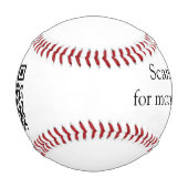 シンプル可愛いミニマルベビーキッズQR誕生日を追加 野球ボール (裏面)