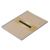シンプル可愛いモダンシェブロン柄金ゴールド箔クラフト ノートブック (左側)