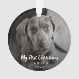 シンプル可愛いモダン犬の写真初めてのクリスマス オーナメント