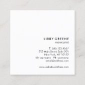 シンプル可愛いモダン金ゴールドグリッターハート スクエア名刺 (裏面)