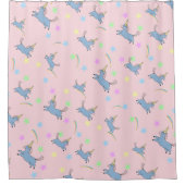 シンプル可愛いユニコーン虹シームレスパターン シャワーカーテン (正面)