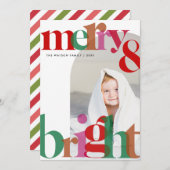 シンプル可愛いレトロメリーと明るい写真 シーズンカード (正面/裏面)