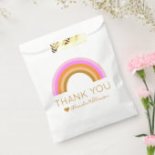 シンプル可愛いレトロレインボーパーソナライズされたサンキュー フェイバーバッグ (封をした状態)