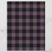 シンプル可愛い名前パープルプレイドホリデーステーショナリー レターヘッド (裏面)