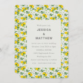 シンプル可愛い夏レモンフルーツパター結婚ン 招待状 (正面/裏面)