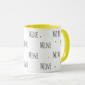 シンプル可愛い小さなハート+ "鉱山"文字 |愛 マグカップ (正面右)