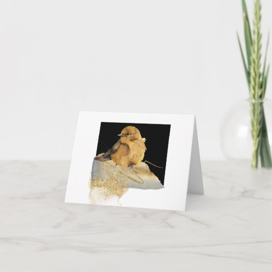 シンプル可愛い小鳥空白の。 サンキューカード (正面)