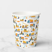 シンプル可愛い建築ダンプトラックパーティー 紙コップ (裏面)