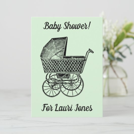 シンプル可愛い手頃赤ちゃんシャワー招待状 招待状 (スタンド正面)