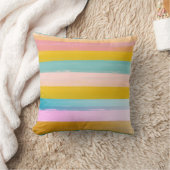 シンプル可愛い抽象芸術ウォーターストライプカラーのピンク クッション (ブランケット)