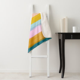 シンプル可愛い抽象芸術ウォーターストライプカラーのピンク シェルパブランケット