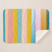 シンプル可愛い抽象芸術ウォーターストライプカラーのピンク シェルパブランケット (正面(横))