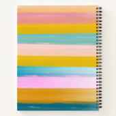 シンプル可愛い抽象芸術ウォーターストライプカラーのピンク ノートブック (裏面)
