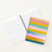 シンプル可愛い抽象芸術ウォーターストライプカラーのピンク ノートブック (内部)