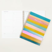 シンプル可愛い抽象芸術ウォーターストライプカラーのピンク プランナー手帳 (ディスプレー)