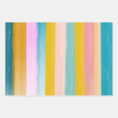 シンプル可愛い抽象芸術ウォーターストライプカラーのピンク ラッピングペーパーシート (正面)