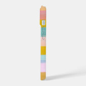 シンプル可愛い抽象芸術ウォーターストライプカラーのピンク iPhone 15ケース (左側面)