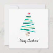 シンプル可愛い抽象芸術クリスマスツリーメリー シーズンカード (正面)