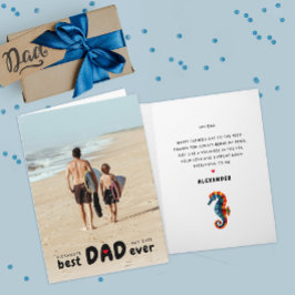 シンプル可愛い最高のパパエバー航海のシーホース写真 カード