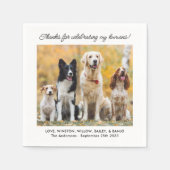 シンプル可愛い犬の写真モダンパーソナライズされた結婚の スタンダードカクテルナプキン (正面)