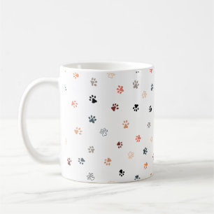 シンプル可愛い猫の足のプリントパタ数々のーン色 コーヒーマグカップ