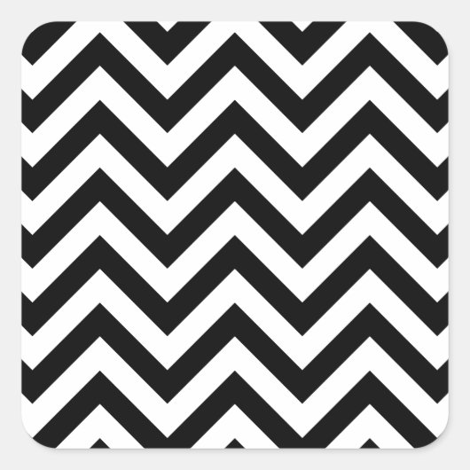 シンプル可愛い白黒山柄 スクエアシール (正面)