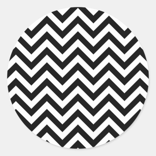 シンプル可愛い白黒山柄 ラウンドシール (正面)