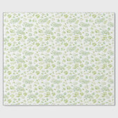 シンプル可愛い緑離れ水の色 ラッピングペーパー (フラット)