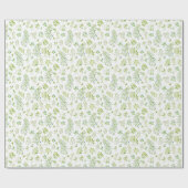 シンプル可愛い緑離れ水の色 ラッピングペーパー (フラット)