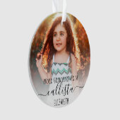 シンプル可愛い誇りを持った祖父母の写真名 オーナメント (正面)