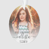 シンプル可愛い誇りを持った祖父母の写真名 オーナメント (正面)