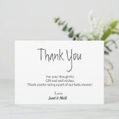 シンプル可愛い赤ちゃんシャワーサンキューカード 案内状 (スタンド正面)