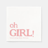 シンプル可愛い赤ちゃんシャワーピンクああ女の子 スタンダードカクテルナプキン (正面)