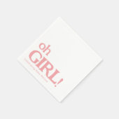 シンプル可愛い赤ちゃんシャワーピンクああ女の子 スタンダードカクテルナプキン (角)