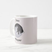 シンプル可愛い陰陽ホワイトブラックキャット名前をカスタムする コーヒーマグカップ (正面左)