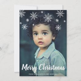 シンプル可愛い雪のクリスマモダンス シーズンカード