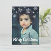 シンプル可愛い雪のクリスマモダンス シーズンカード (スタンド正面)