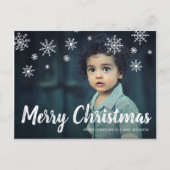 シンプル可愛い雪のクリスマモダンス シーズンポストカード (正面)
